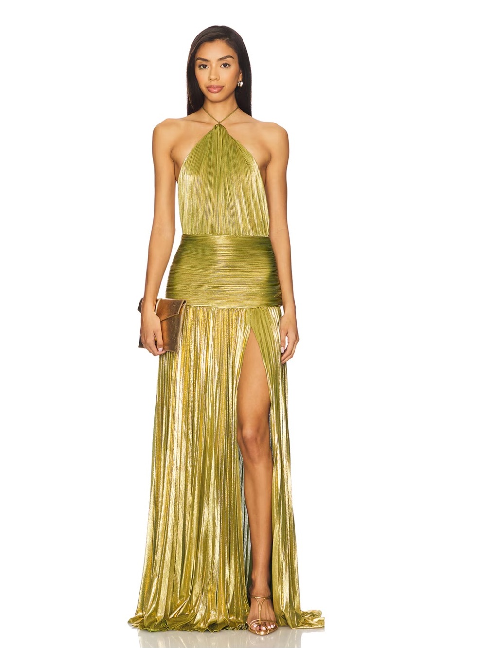 Retrofete Thalia Dress Green Metallic Peridot